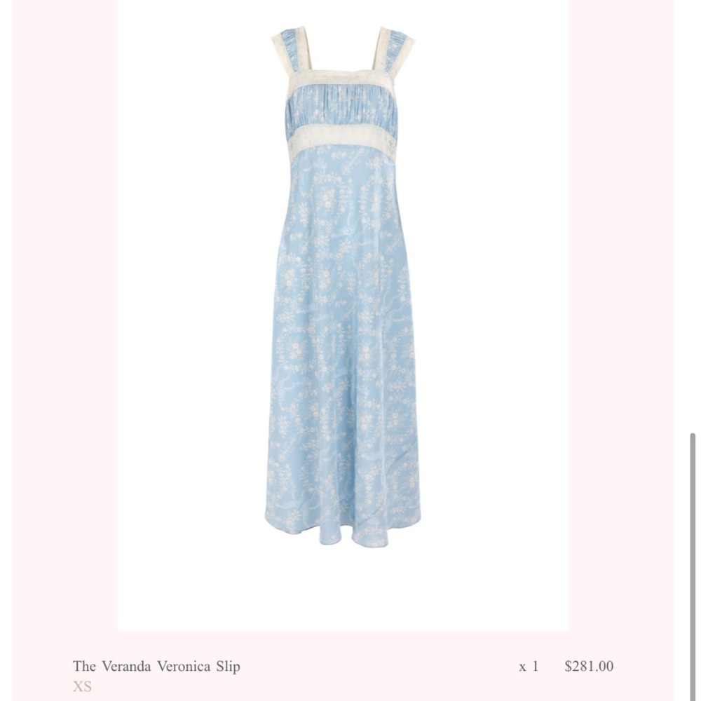Selkie Veronica Slip dress in blue floral